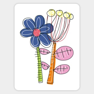 Post modern flowers Sticker